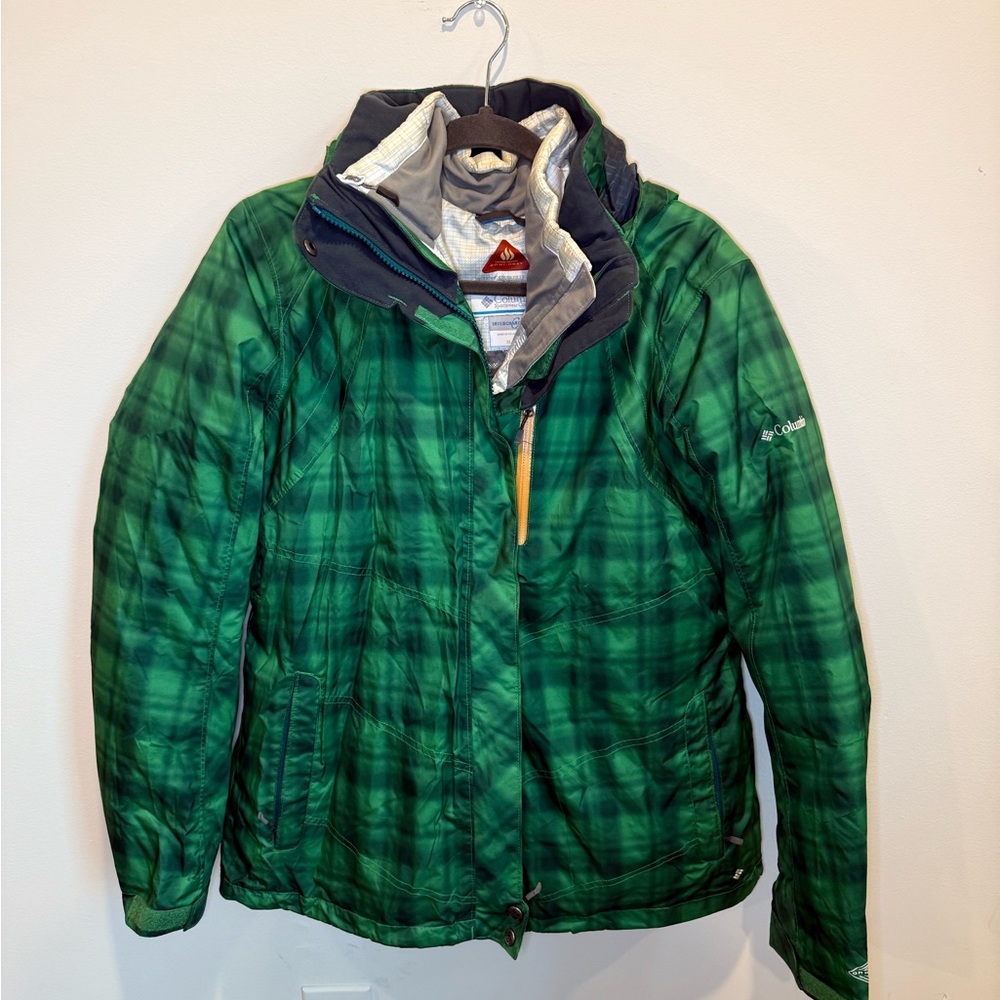 Columbia Forest Green Checkered Jacket